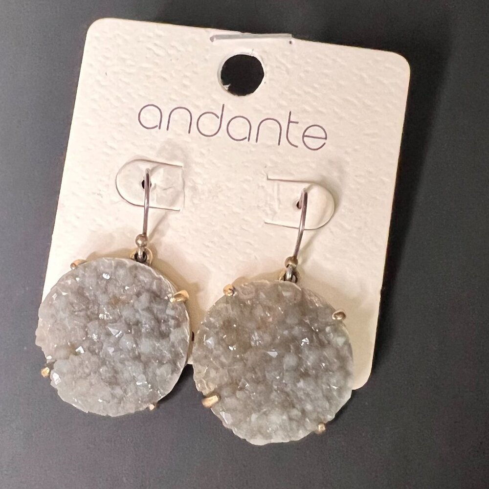 NWT Andante Gray Stone Earings